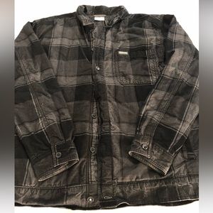 Men’s XL Gray & Black Columbia Sherpa Lined Flannel